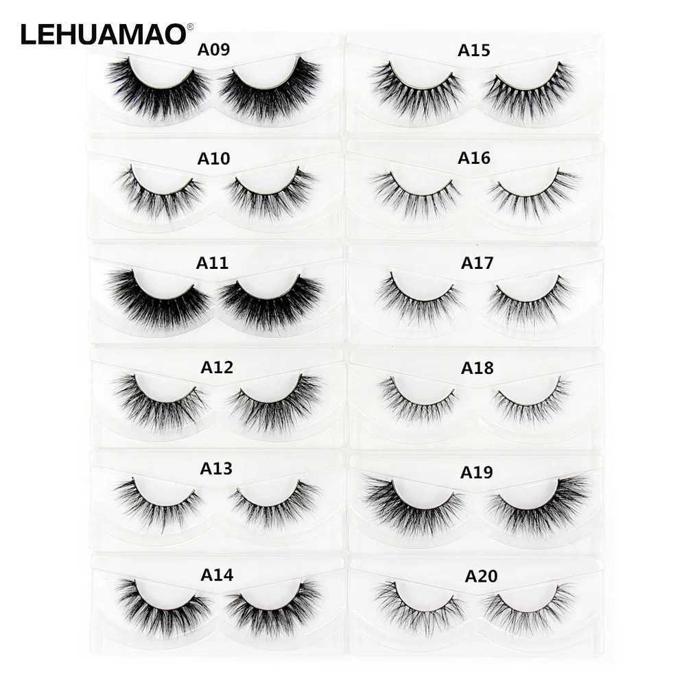 LEHUAMAO 3D mink eyelashes fluffy cross thick natural false eyelashes dramatic makeup eyelashes handmade false eyelashesW241024