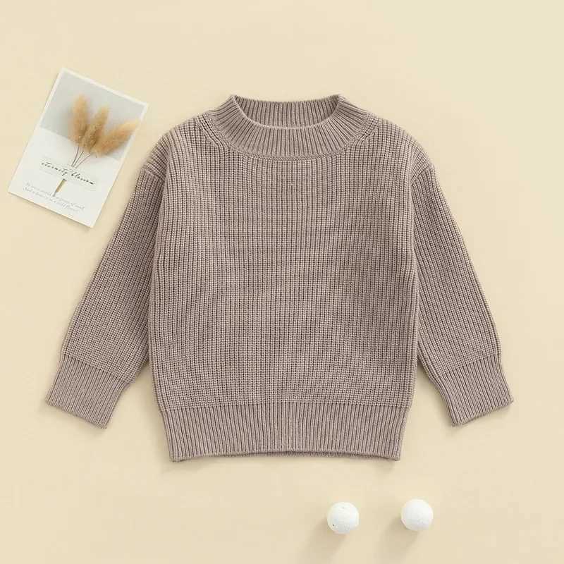 Baby boy girl sweater autumn winter clothing knitted long sleeved solid color rib Korean Pullover childrens clothing baby top coat W241025