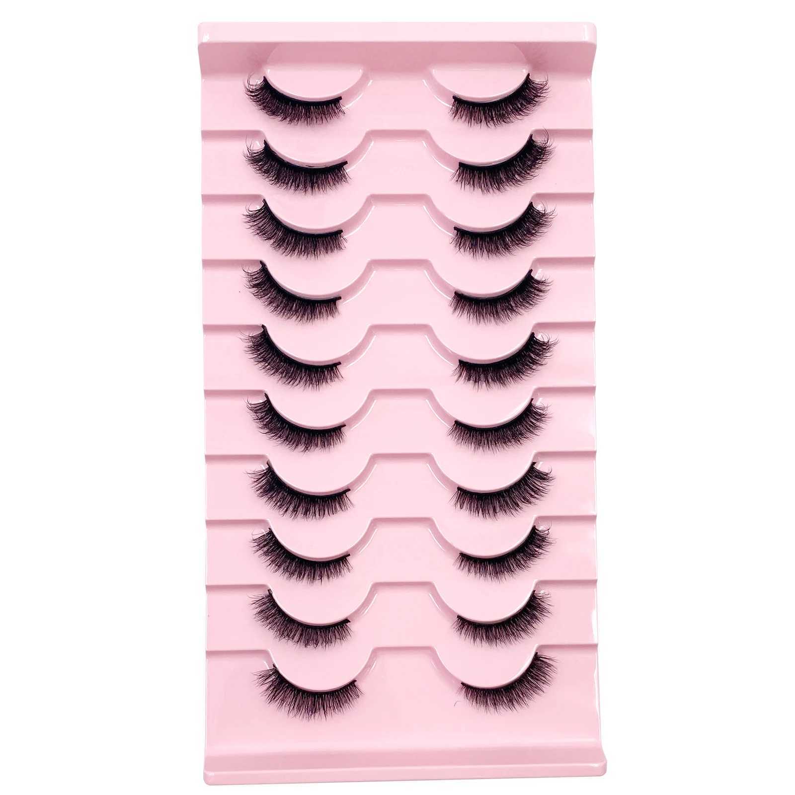 Half Eyelash 10 Half Eyelash Soft Natural Cat Eyelash Makeup Tool False Eyelash Extension Fluffy Artificial RollW241024