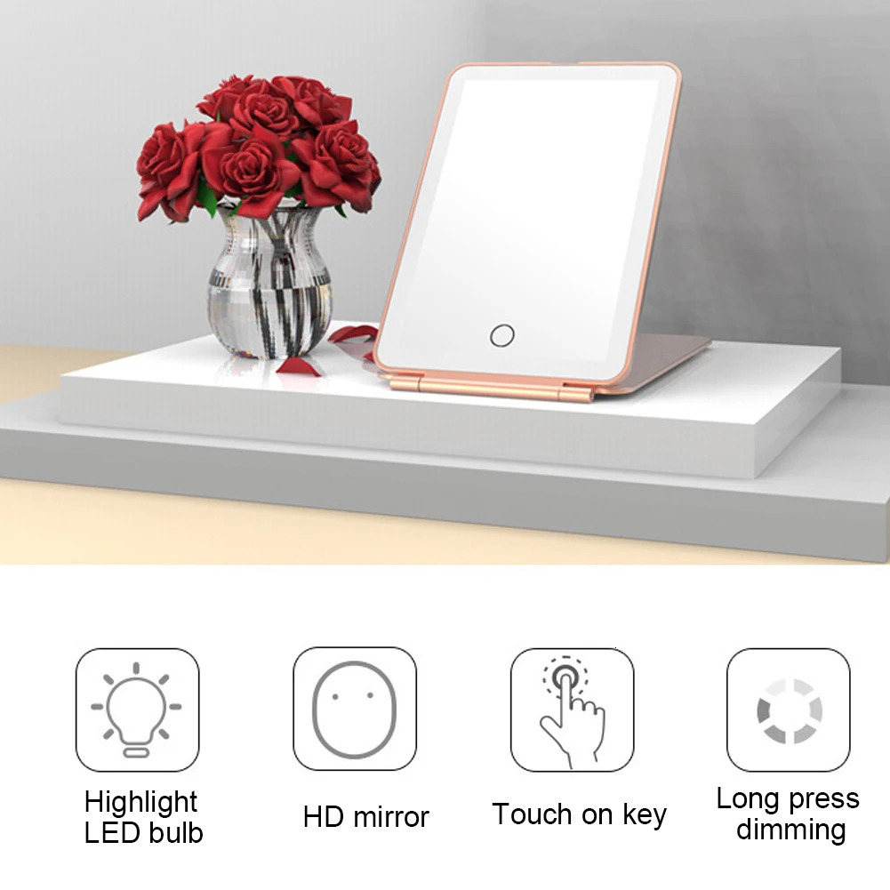79inch Led Makeup Mirror With Light 3 Colors Lightweight Home Travel For Desk 241024