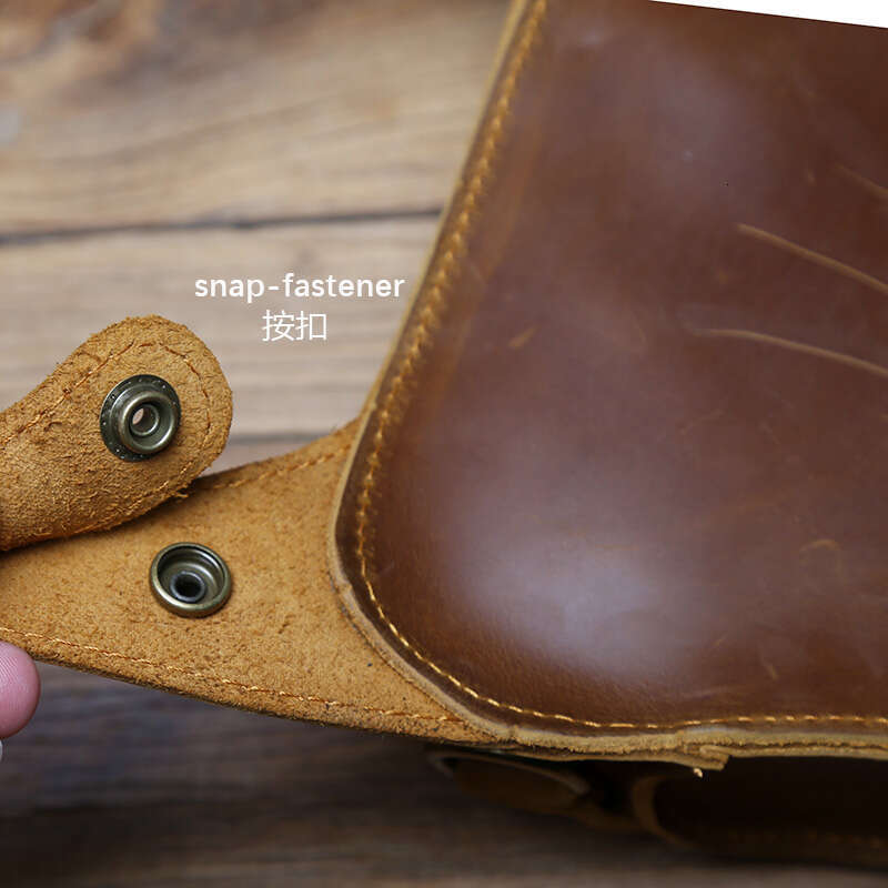 vintage genuine waist natural cowhide outdoor motorcycle mens crazy horse leather mobile phone bag