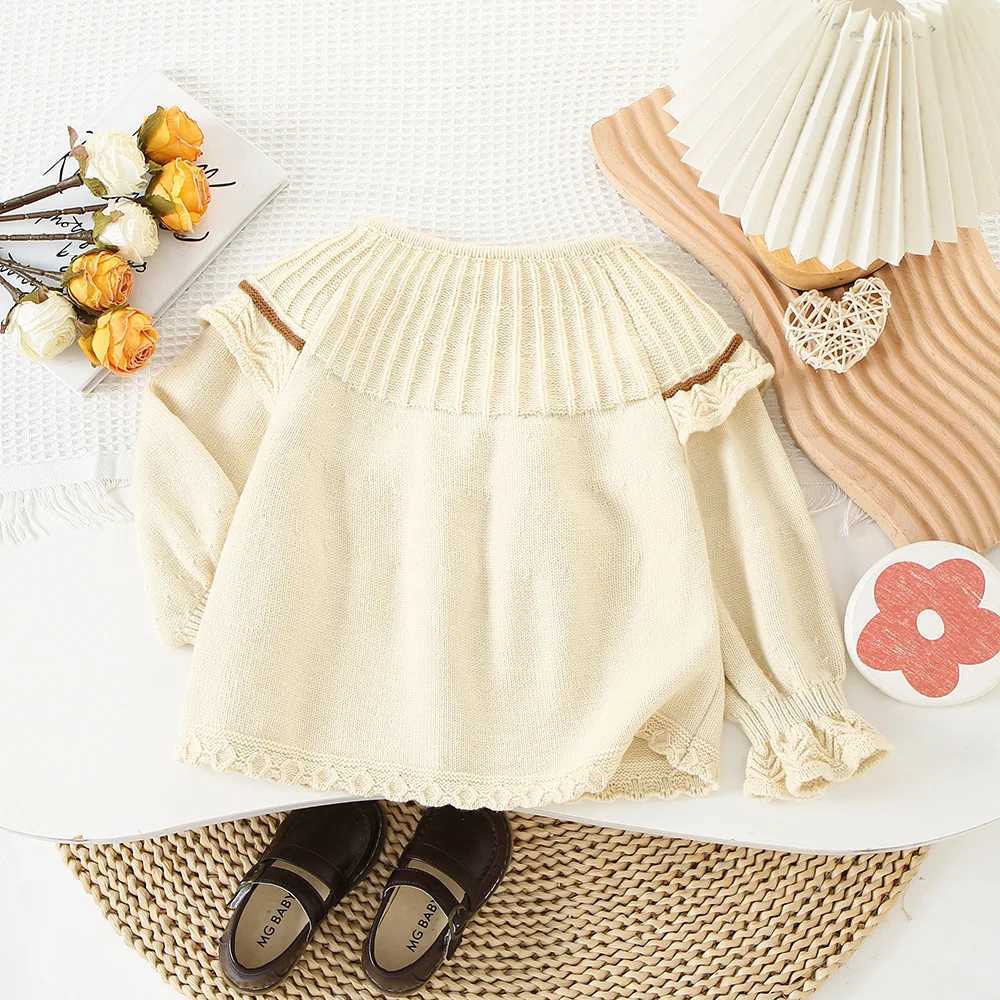 Childrens sportswear 3D flowers Korean knitted sportswear cardigans winter sportswear childrens clothing W241025