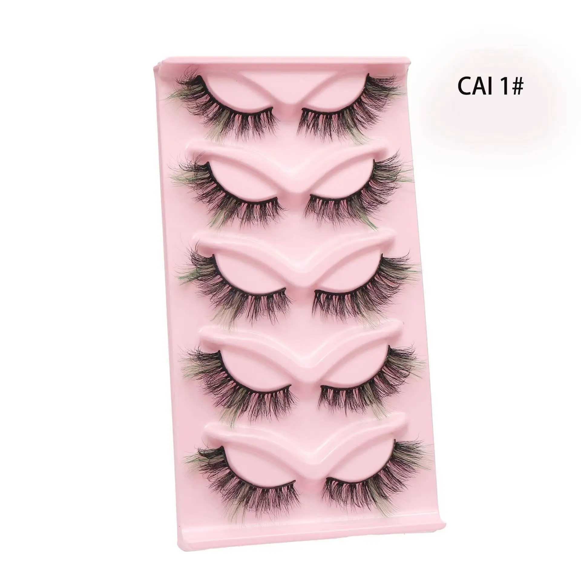 Artificial 3D mink eyelashes 2/5 pairs of natural color semi false eyelashes fluffy and soft full eyelash makeup mink false eyelashes CiliosW241024