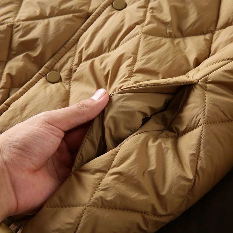 Mens cotton foam jacket for autumn and winter warm velvet lightweight waterproof stand up collar open top cotton jacket W241024