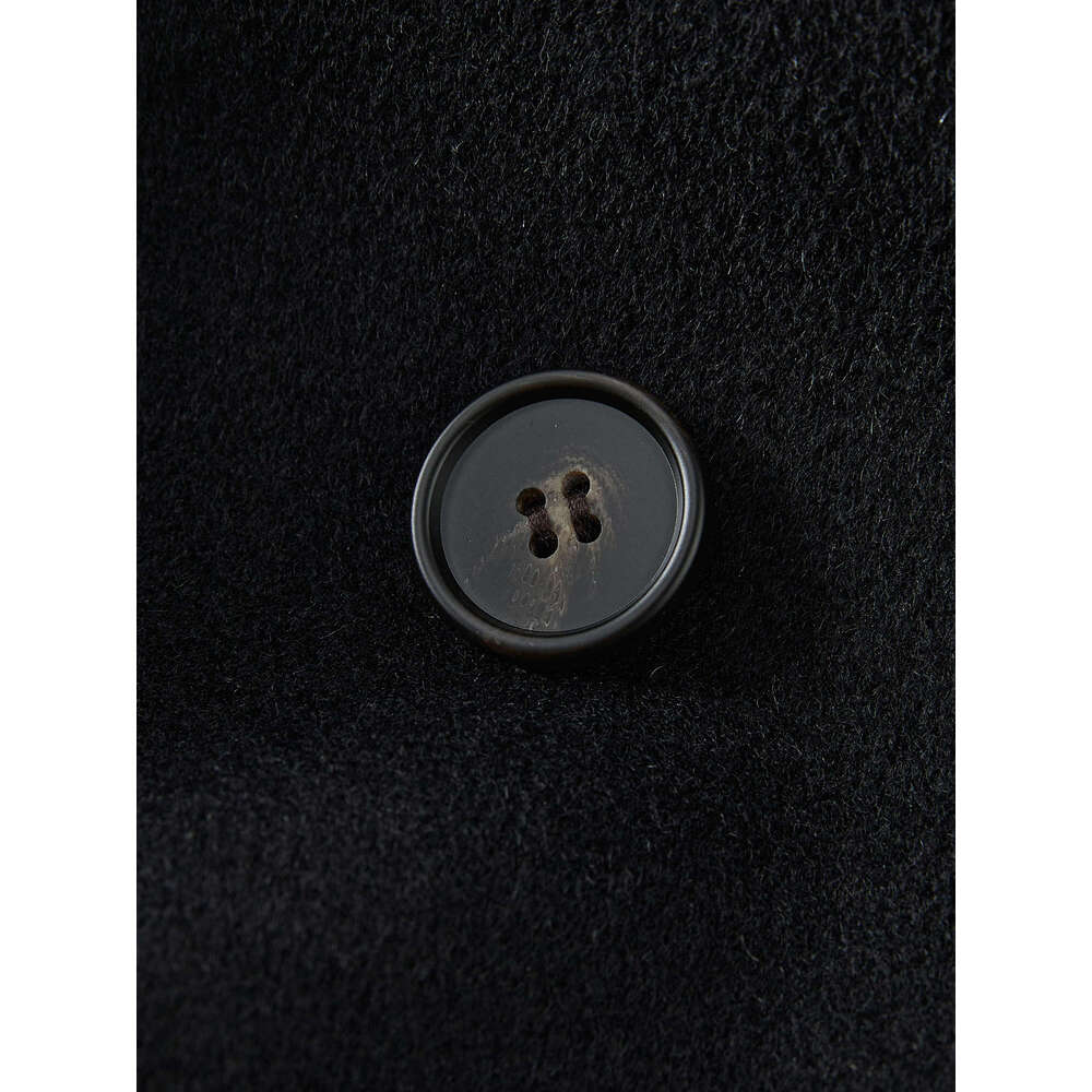 FSLE 100% Wool Bump Collar Drop Shoulder Suit Tweed Classic Jacket For Women 2024 New Design Medium-Length Coat 24Fs14217