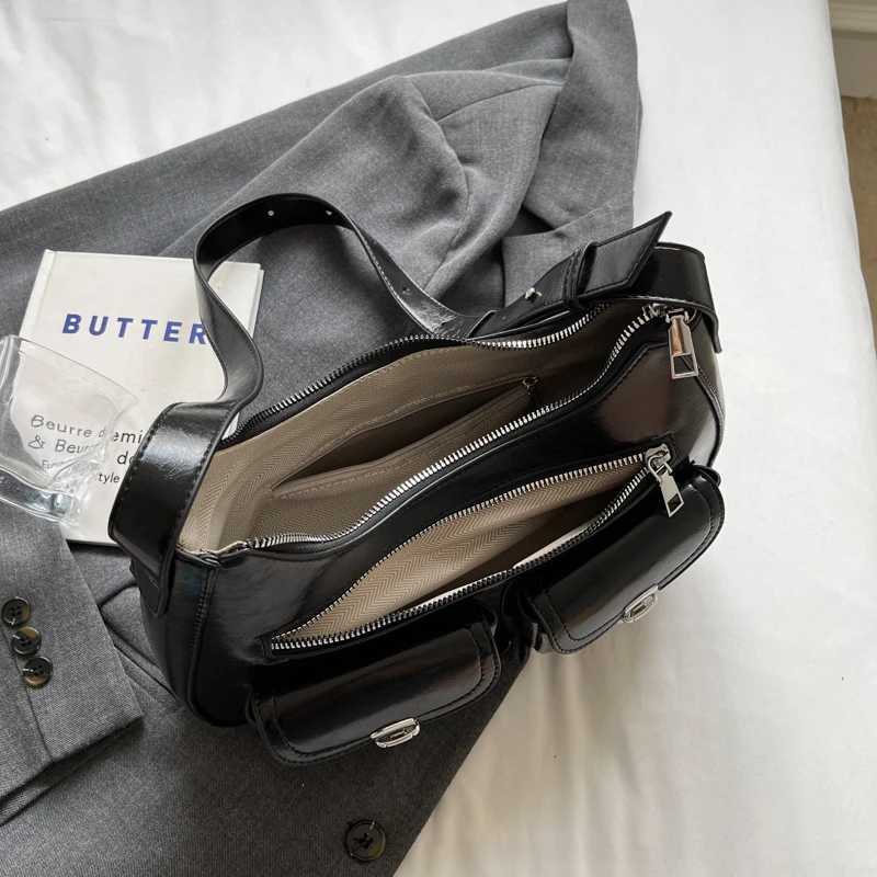 Women Fashion Shoulder Bag Adjustable Strap Pu Underarm Stylish Crossbody Multi Pockets Simple Armpit Chic Hobo 241025