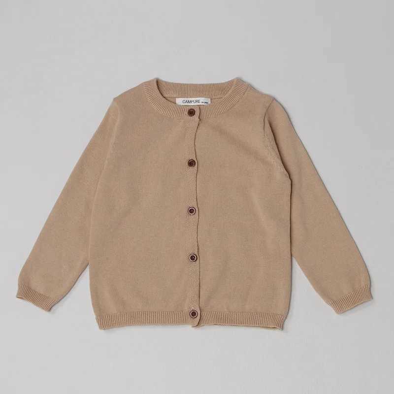 Solid color knitted cardigan baby clothing boys and girls sweaters childrens clothing baby spring summer autumn clothing 1-7Y W241025