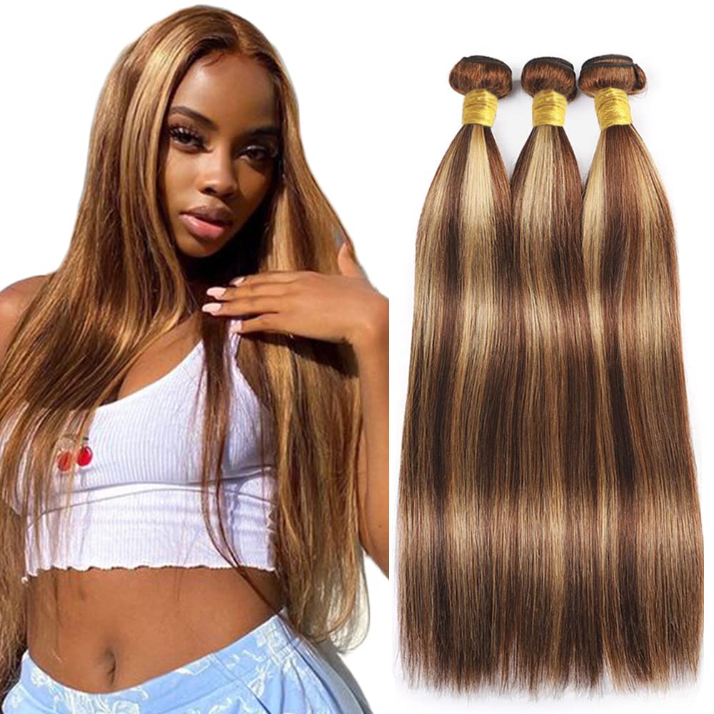 Free shipping Straight P4/27 Mix Color Brazilian Weave 3PCS Remy Human Hair Bundles 100G/PCS
