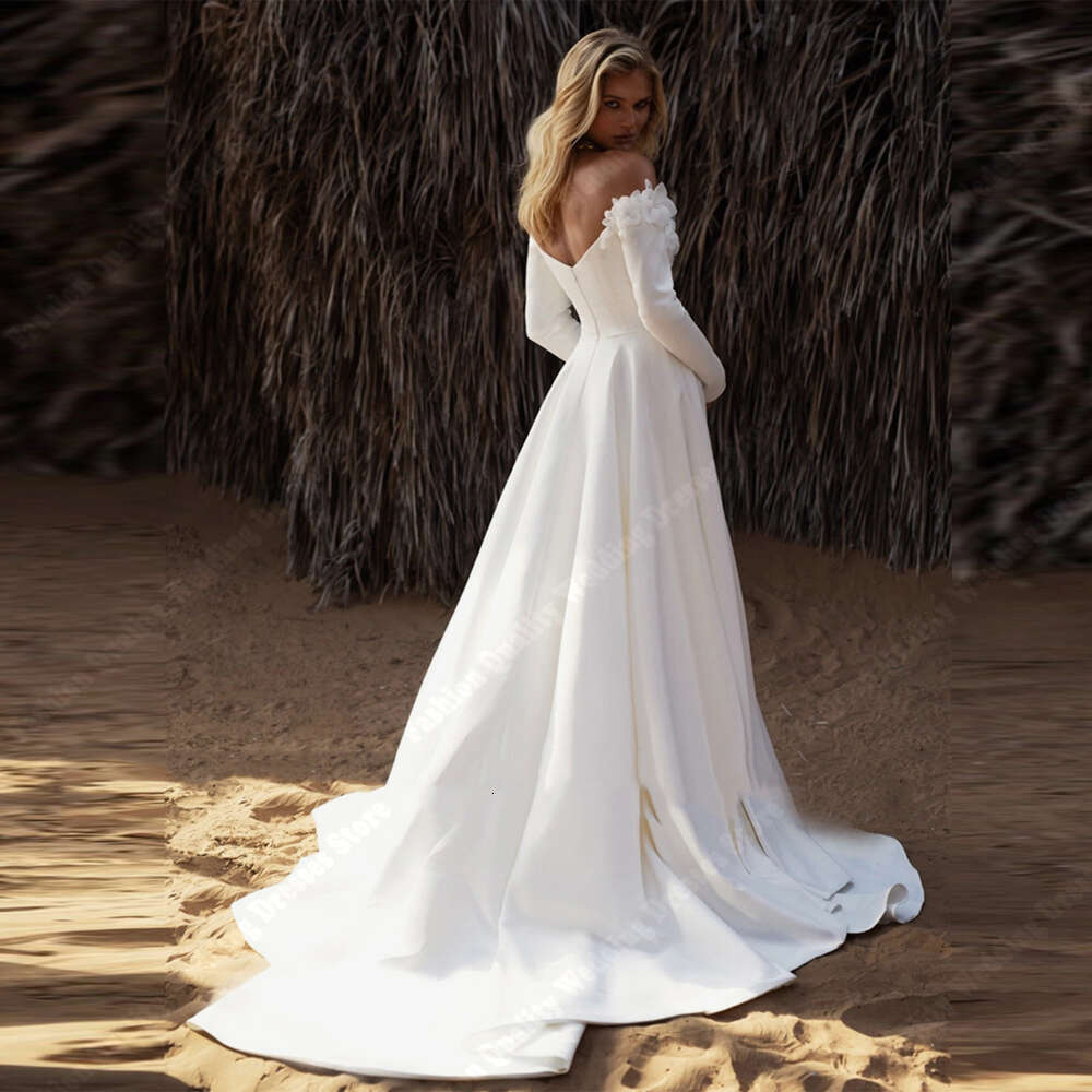 Sexy Off The Shoulder Women Wedding Dresses Simple Princess Sparkg Mermaid Bridal Gowns Formal Sleeveless Vestidos De Novias