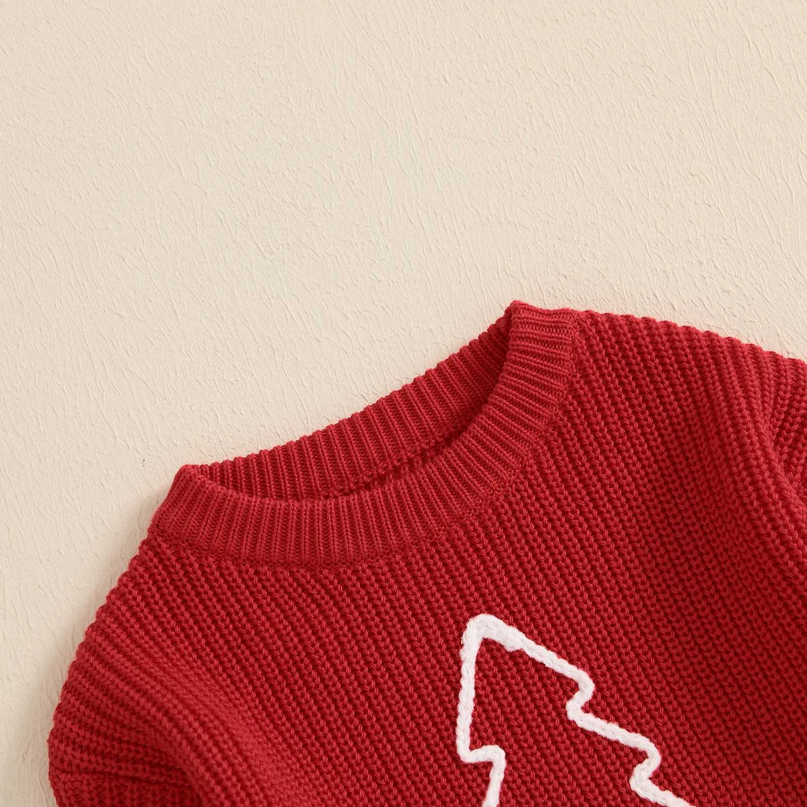 Citgeett Winter Christmas Childrens Girls Boys Sweaters Tree Embroidered Long Sleeve Pullup Top Christmas Clothing W241025