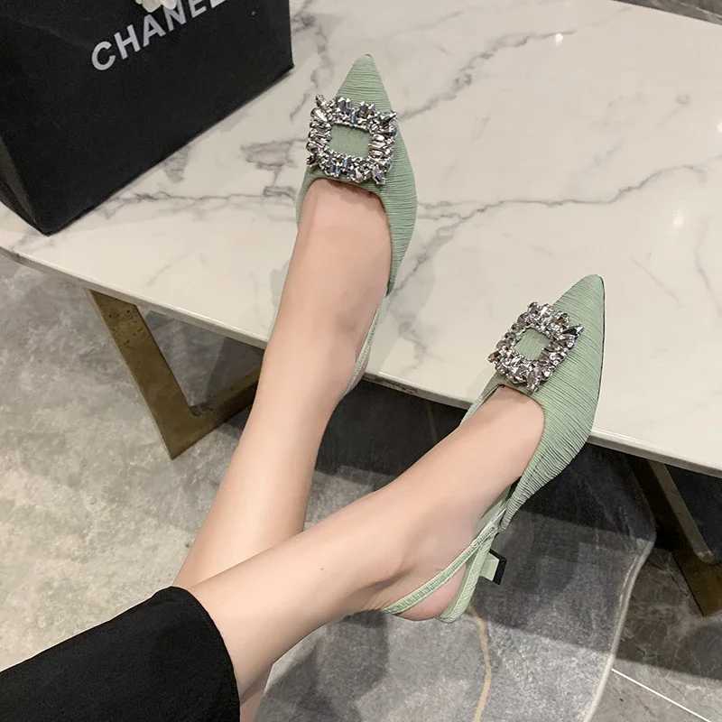 High Quality Womens shoe sales new womens pump summer fine high heels womens sandals elegant dot toe shallow mouth black high heels T241024