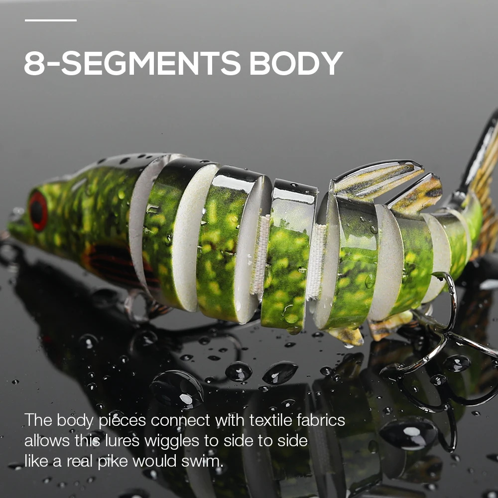 TREHOOK 10cm125cm Pike Wobblers for Fishing Artificial Bait Hard Multi Jointed Swimbait Crankbait Lifelike Lure Tackle 241024