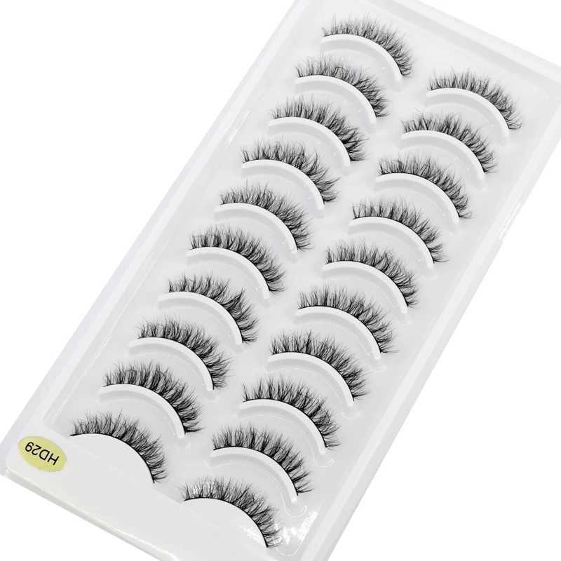 New 10 pairs of natural long holiday eyelashes fake eyelashes makeup 3D mink eyelashes extended short eyelashes mink eyelashes beautyW241024