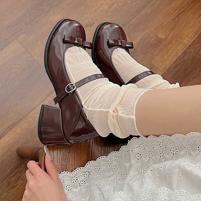 High Quality New Mary Jane Shoes Womens Elegant Low Foot Shoes Fi Casual Buckle Single Shoes Womens College Style Shoes Single Pump T241024
