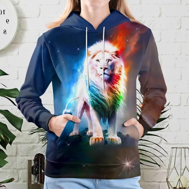 Hoodie for Mens Womens Animal Hoodies For Women Men 3D Pumpkin Halloween Thanksgiving Christmas Unisex Hooded Animal Print Sweatshirt Warm