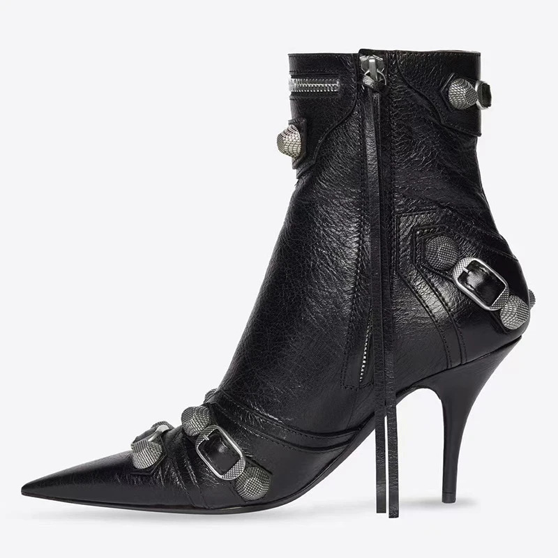 Designer Women Slim Ankle Boots Fashion Elegant Pointed Toe Shoes Thin High Heel Women's Morder Short Booties
