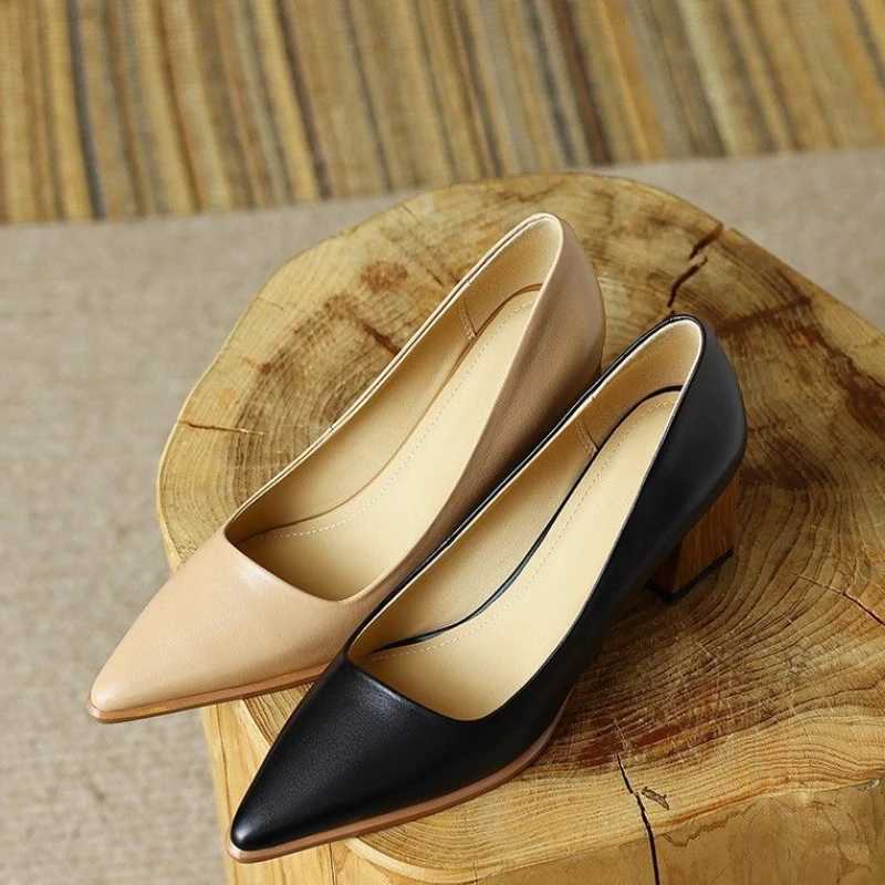 High Quality Womens Summer Shoes Pump Womens Formal Shoes Pointed Toe Office Black High Heels High Quality Trend T241024