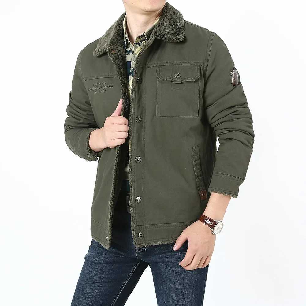 Winter new mens jacket brand new thick wool warm casual jacket mens jacket wool fashionable military windproof jacket mens jacket W241024