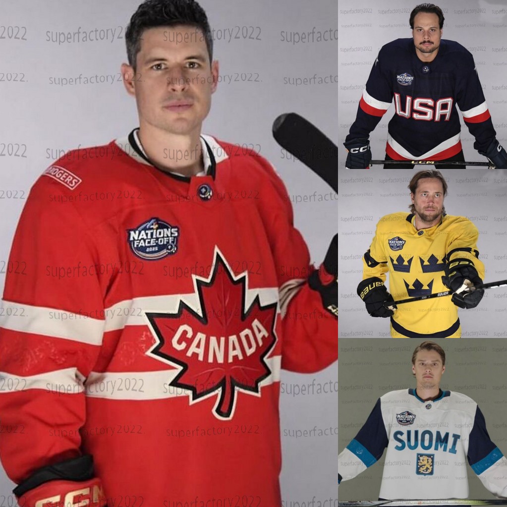 2024 Four Nations Face-Off Jersey Team Canada Crosby MacKinnon Makar Point Marchand