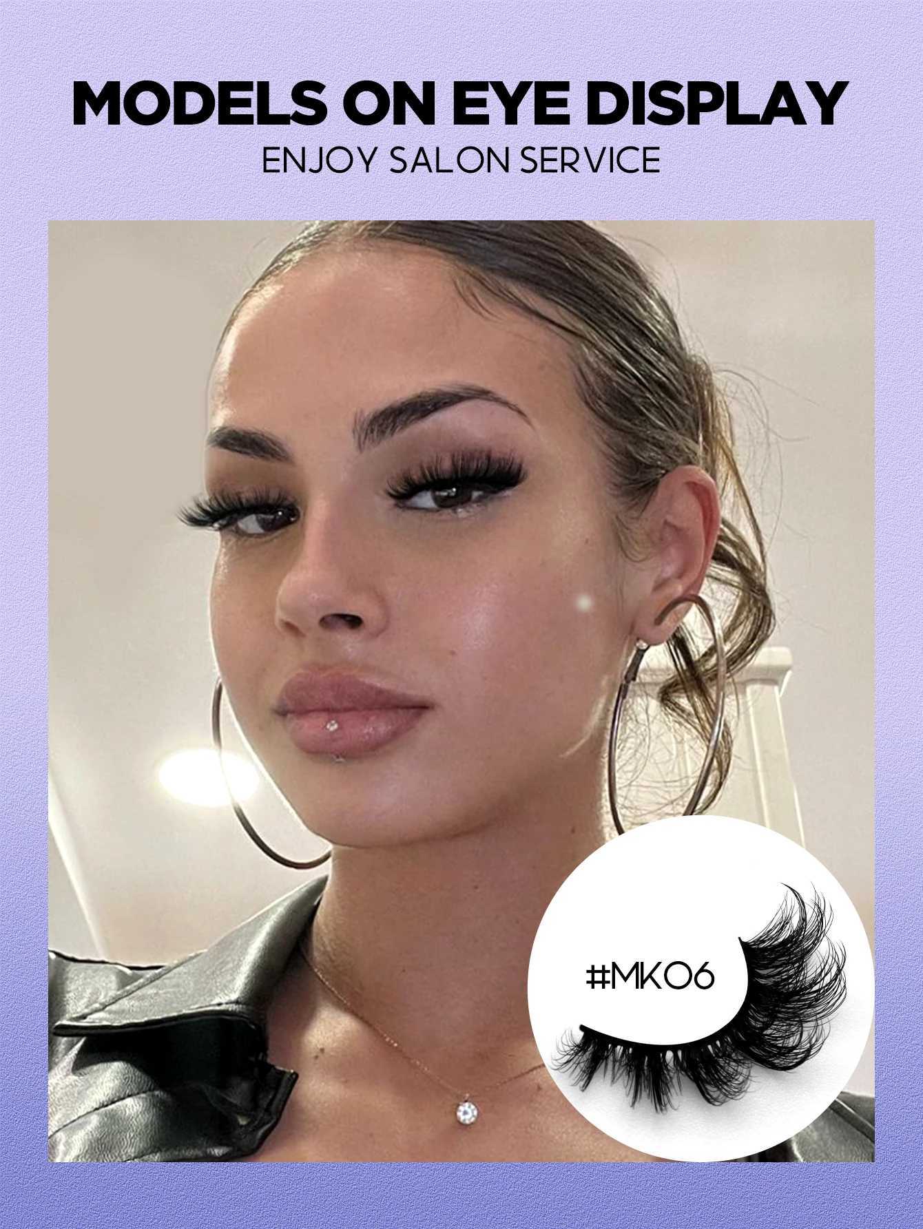 Groinneya eyelashes 3D mink eyelashes fluffy reusable eyelashes mink false eyelashes soft Wispy natural cross eyelash extension makeupW241024