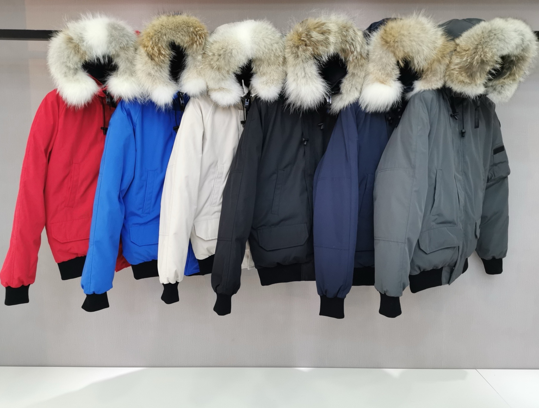 down jacket winterjacke coat puffer jacket mens womens real wolf-fur real down-fill Wholesale Price discount XS-XXL