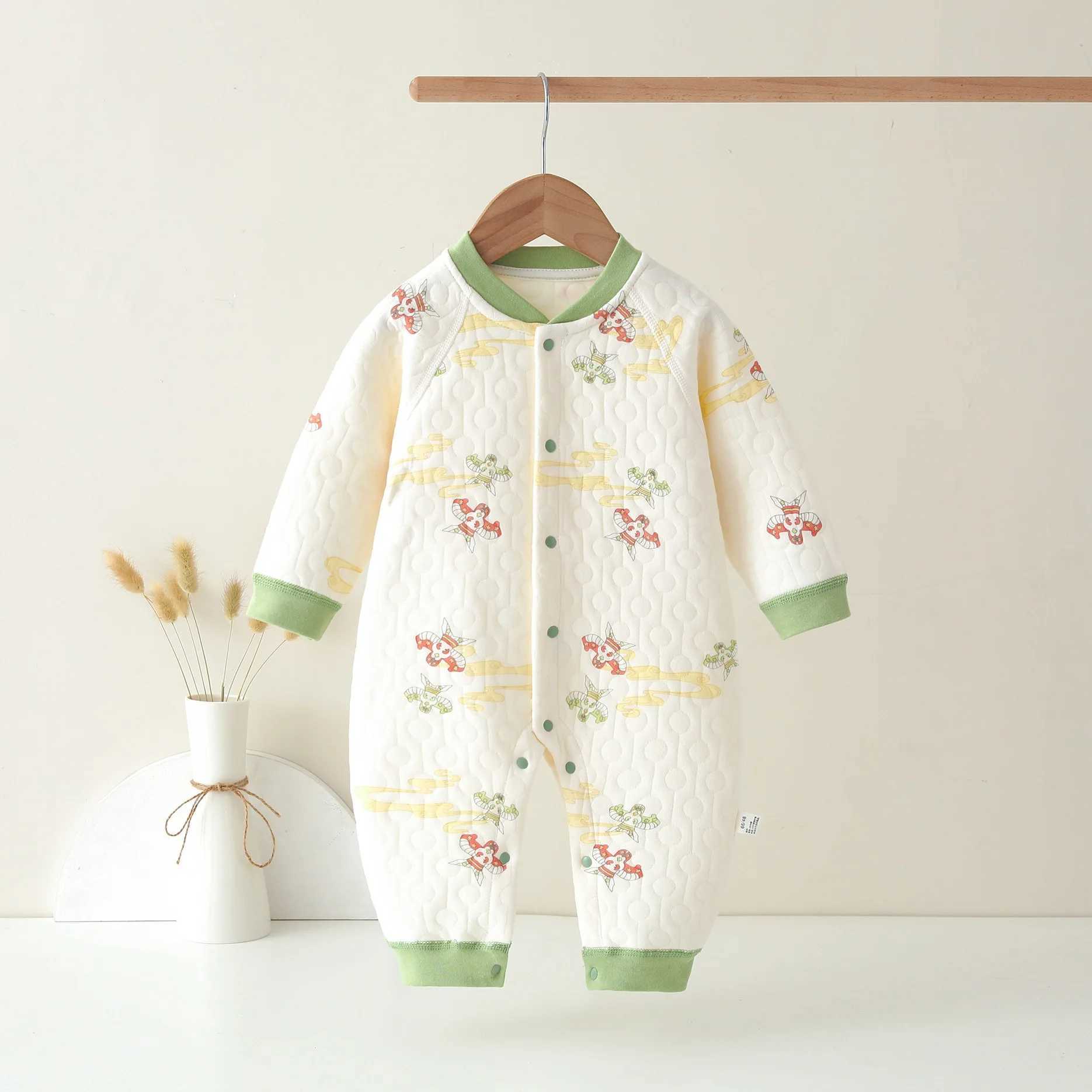 AYNIGIELL 2024 Autumn/Winter Newborn Thickening Heat Preservation Jumpsuit Romper Baby Boys and Girls PajamasXJ241025