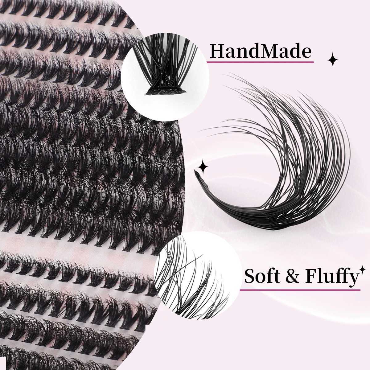 DIY eyelash extension kit 592pcs personal eyelash cluster D curl 8-16mm mixed eyelash cluster with eyelash bonding and sealing and eyelash application