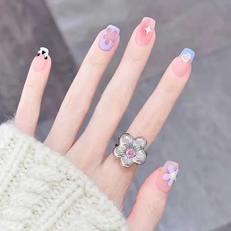 24 PCs Fake Nails with 1 Nail Glue and 1 Nail FileXJ2410