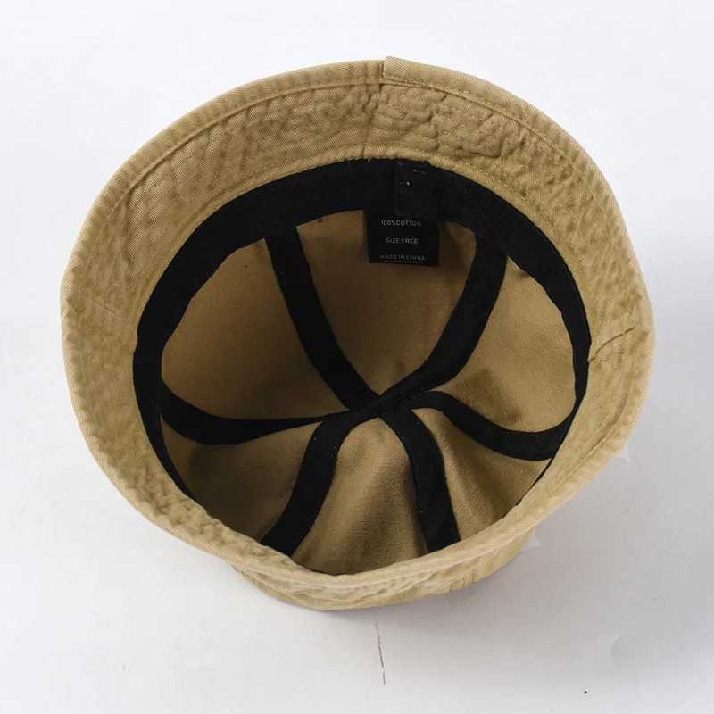 Washed Cotton Bucket Hats Packable Summer Outdoor Cap Travel Beach Sun Hat Plain Colors for Girls WomenX241025