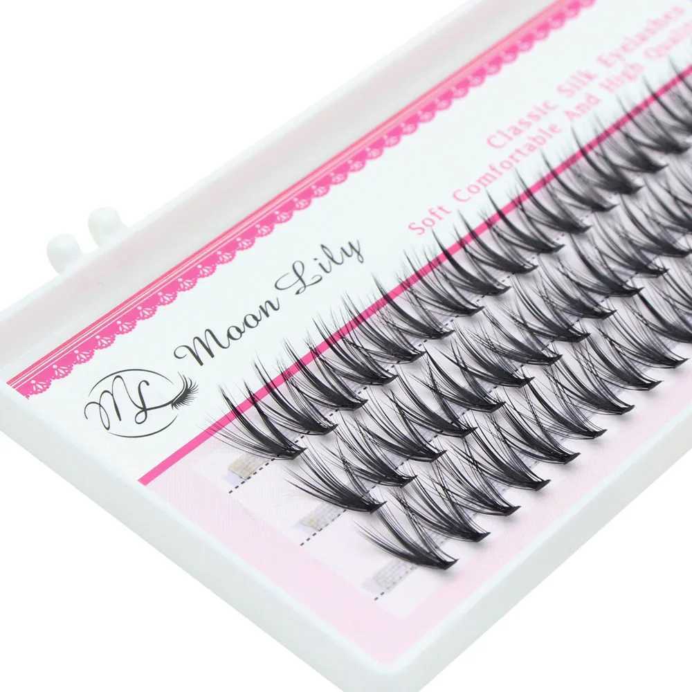 Moonlily 60 Bundle Silk Soft Mink Eyelash Extension Natural 3D Russian Volume Artificial Personal 20D Cluster Eyelash Makeup CiliaW241024