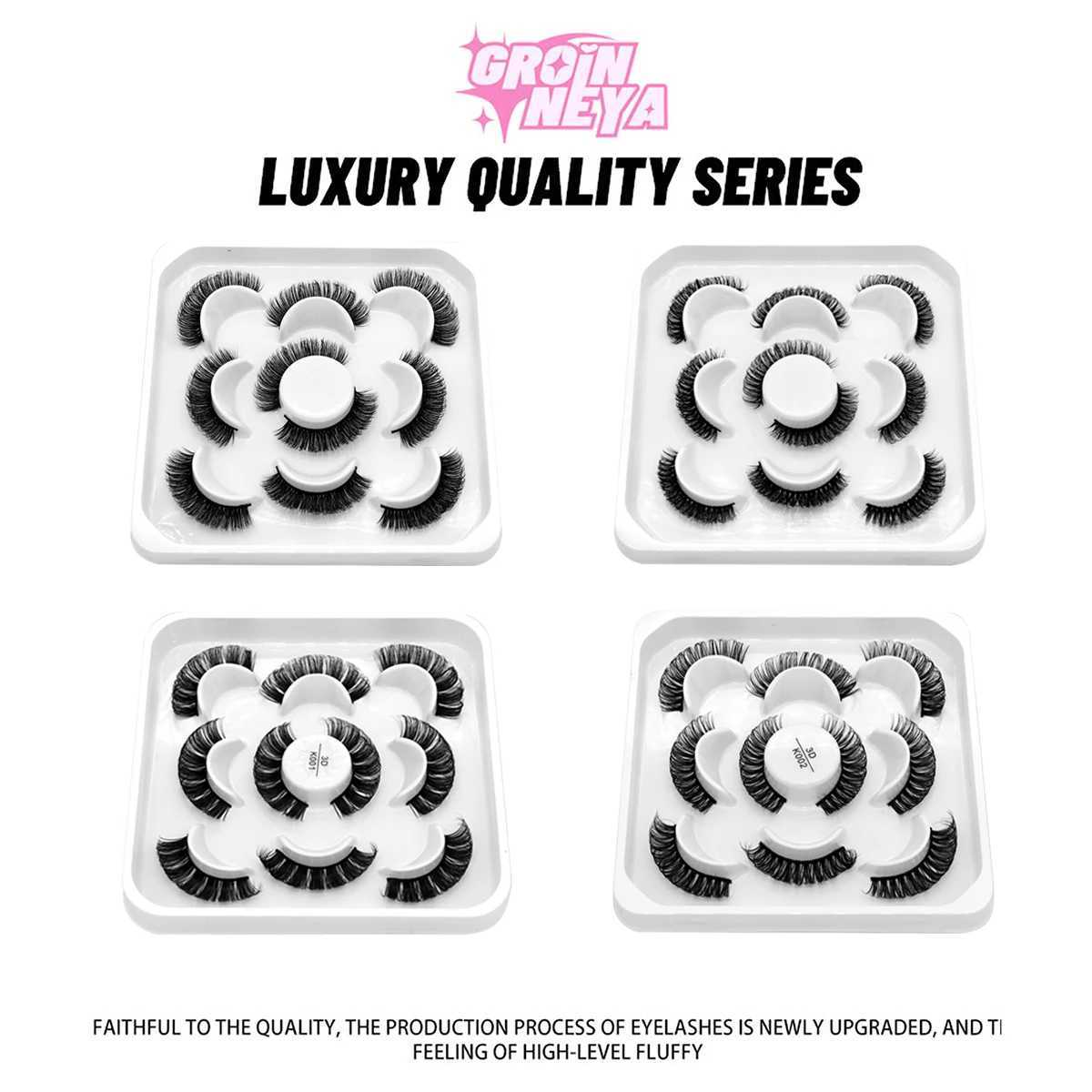 GROINNEYA eyelashes DD curled 10-23mm Russian eyelashes 3D mink eyelashes reusable fluffy Russian striped eyelashes eyelash extensionW241024