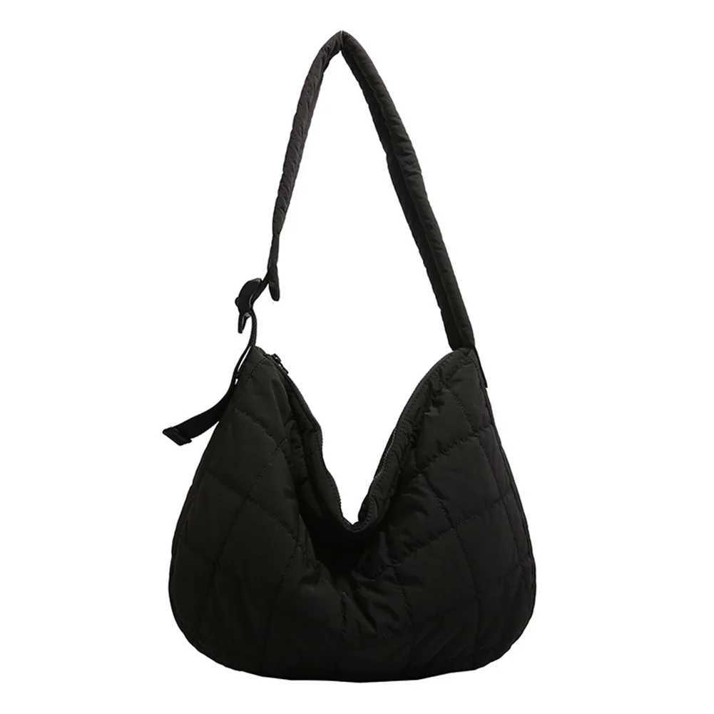 Women Fashion Messenger Bag Adjustable Strap Quilted Puffer Shoulder Soft Commuting Large Capacity Outdoor Travel 241025