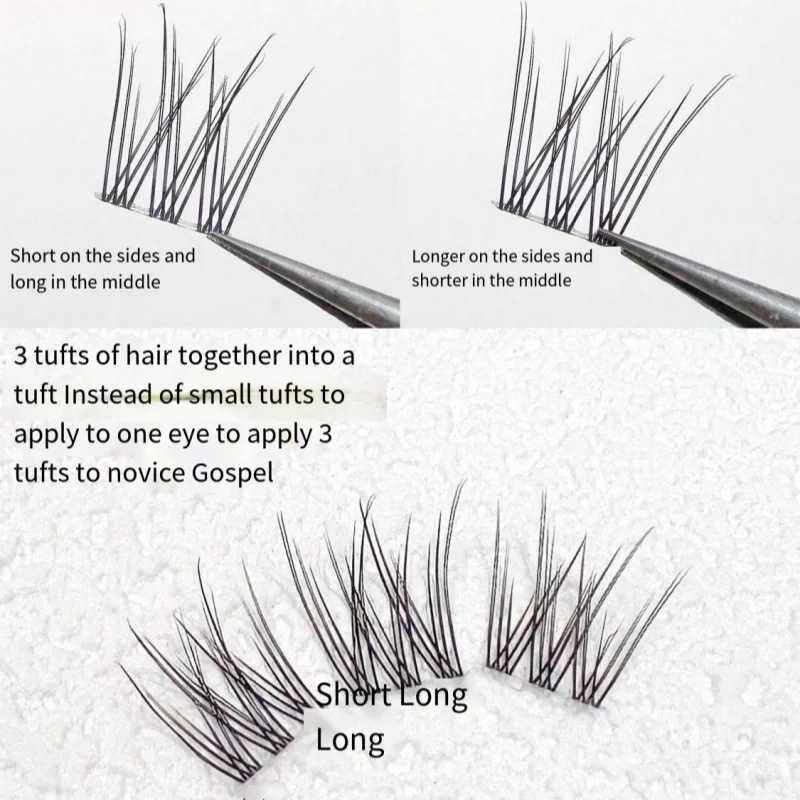 1/box 120 bundles of mink false eyelashes natural Russian 3D eyelashes personal eyelash extension cluster makeup tools wholesale eyelashesW241024