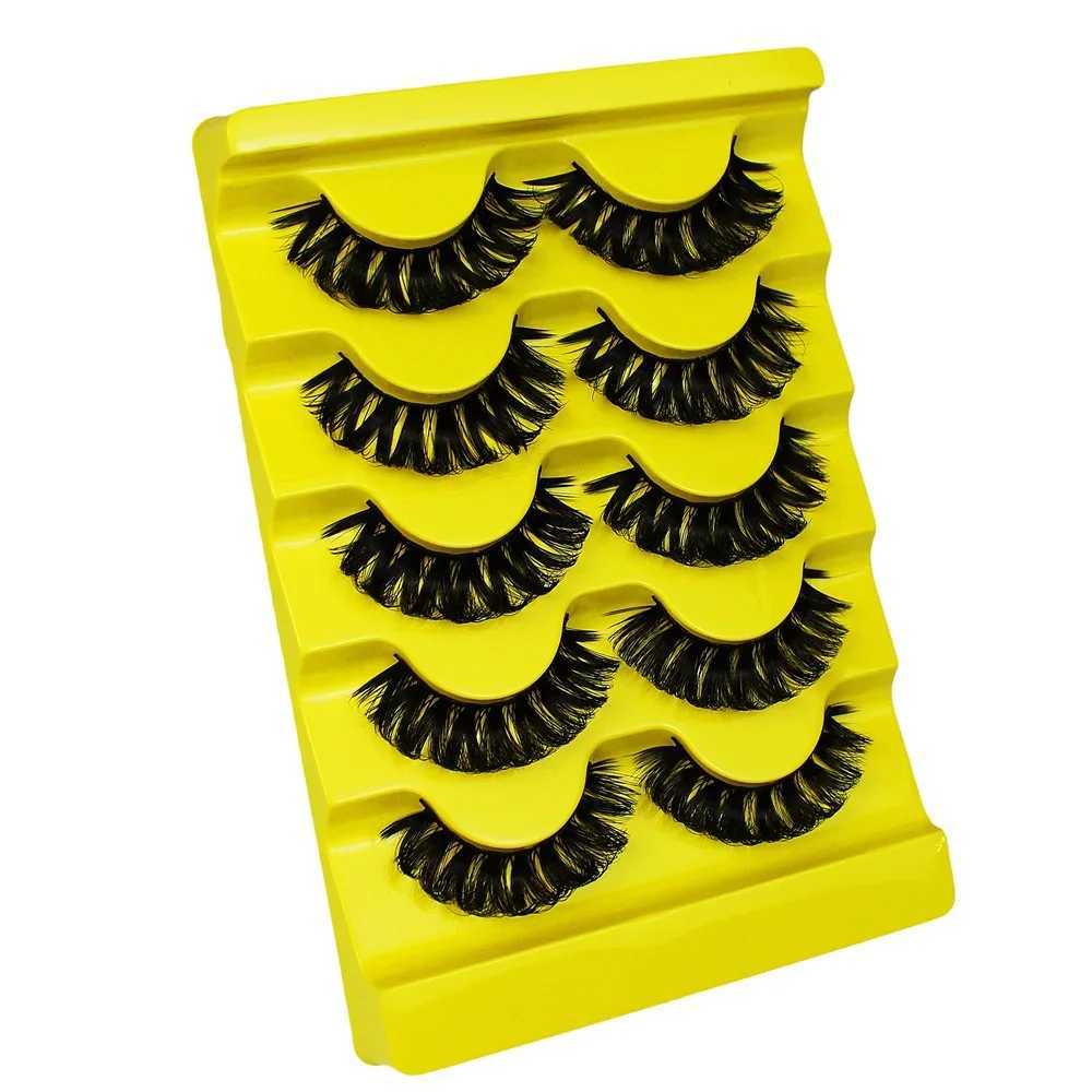5 pairs of DD curly Russian false eyelashes 3D mink eyelashes can be reused fluffy false eyelash extensionsW241024