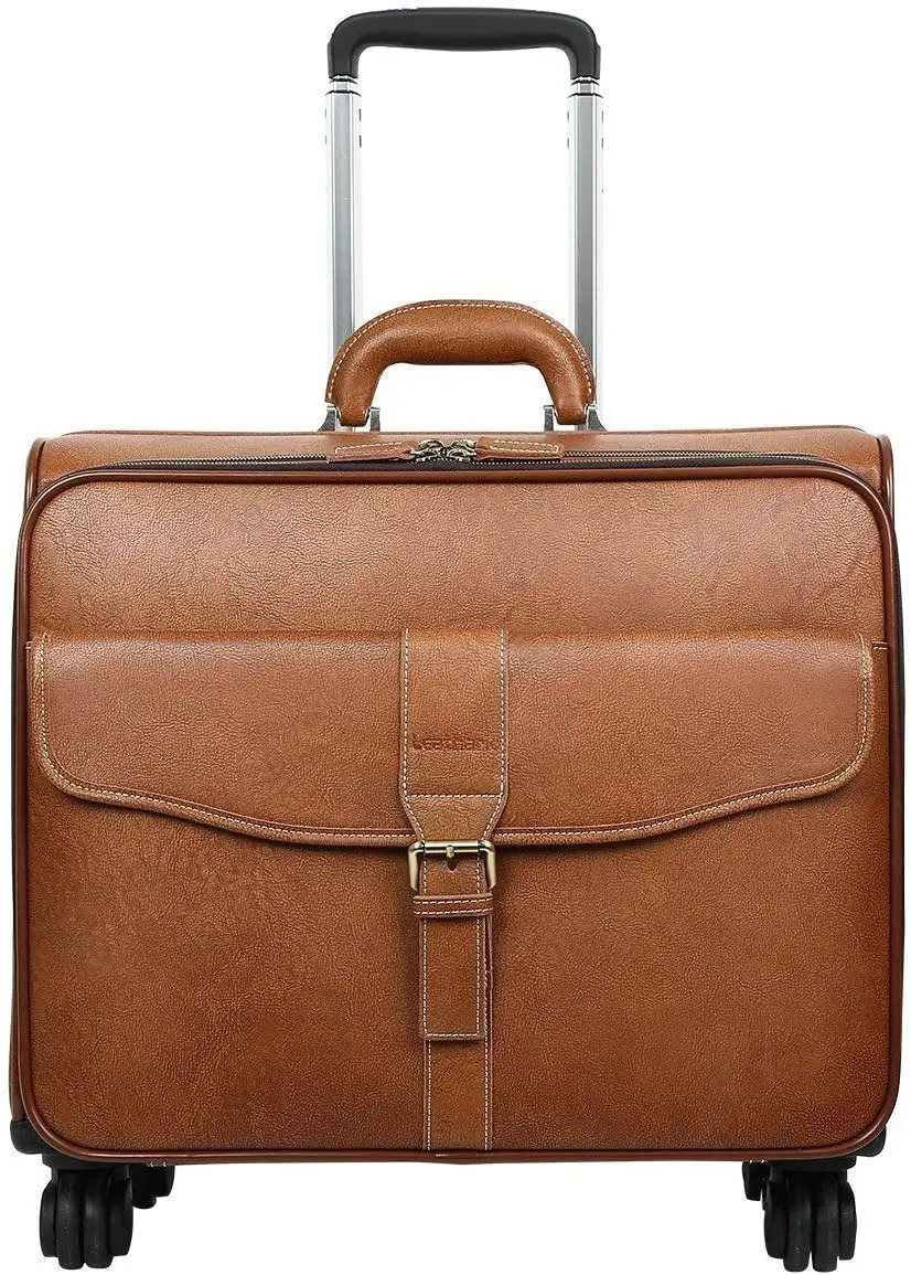Leather Rolg Laptop Case Wheeled Briefcase Suitcase Roller Boarding 241021 ddf0 4