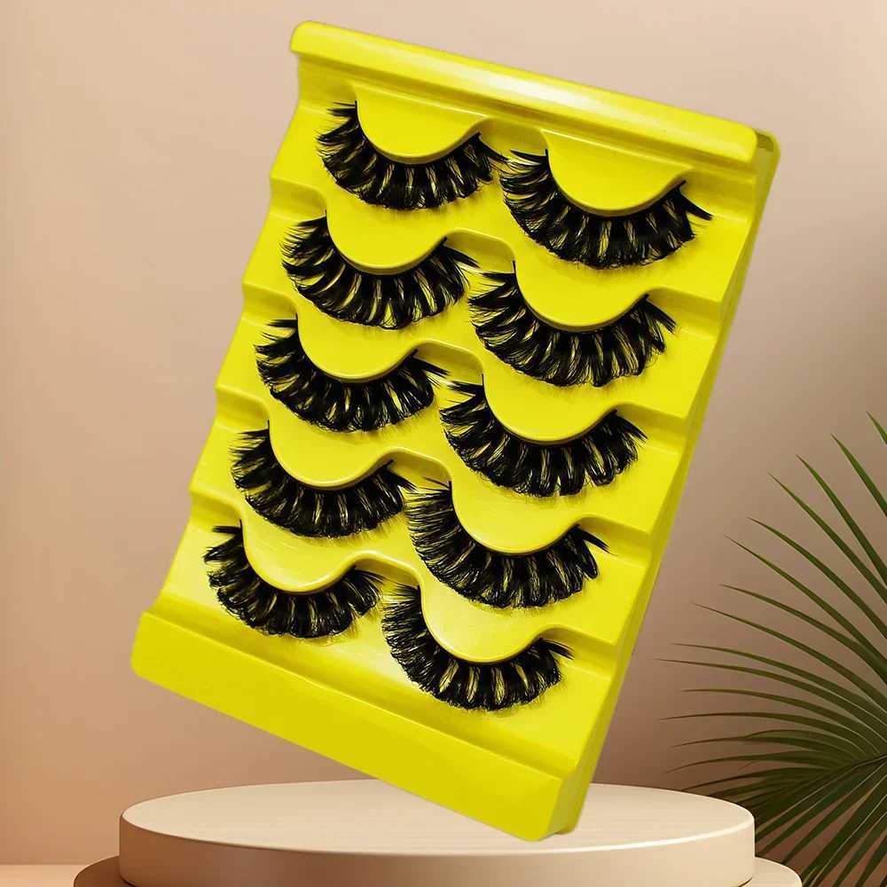 5 pairs of DD curly Russian false eyelashes 3D mink eyelashes can be reused fluffy false eyelash extensionsW241024