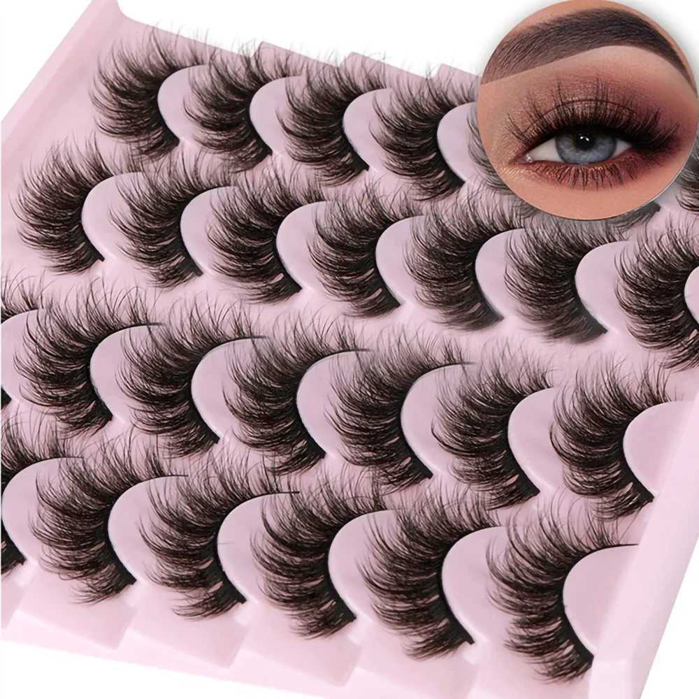 14 pairs of 3D mink eyelashes artificial mink fluffy eyelashes soft full thickness Wispy eyelashes dramatic false eyelash makeupW241024