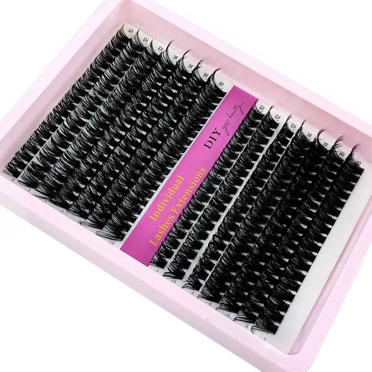 60D/80D/100D mixed tray eyelash clusters 10-18mm mixed Wispy personal eyelash extensions 266/280pcs DIY mink false eyelash makeupW241024