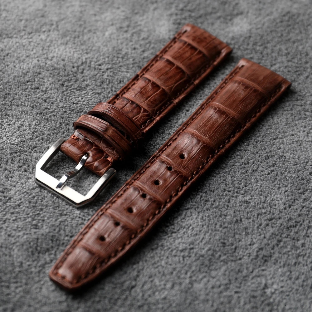 Handmade strap brown 20 21 22MM brown vintage leather bracelet suitable for logo Pilot bracelet 241025