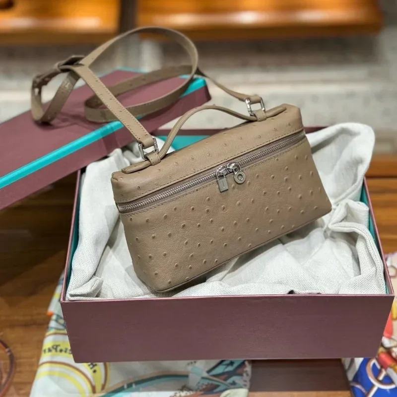 Ostrich Leather Crossbody Bag: Stylish & Versatile 2024 Handbag dh911125171