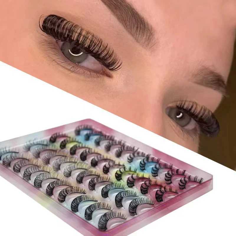 Russian striped eyelashes 5/10/20 pairs fluffy mink eyelashes 3D false eyelashes Russian eyelashes DD curly false eyelashes makeup toolW241024