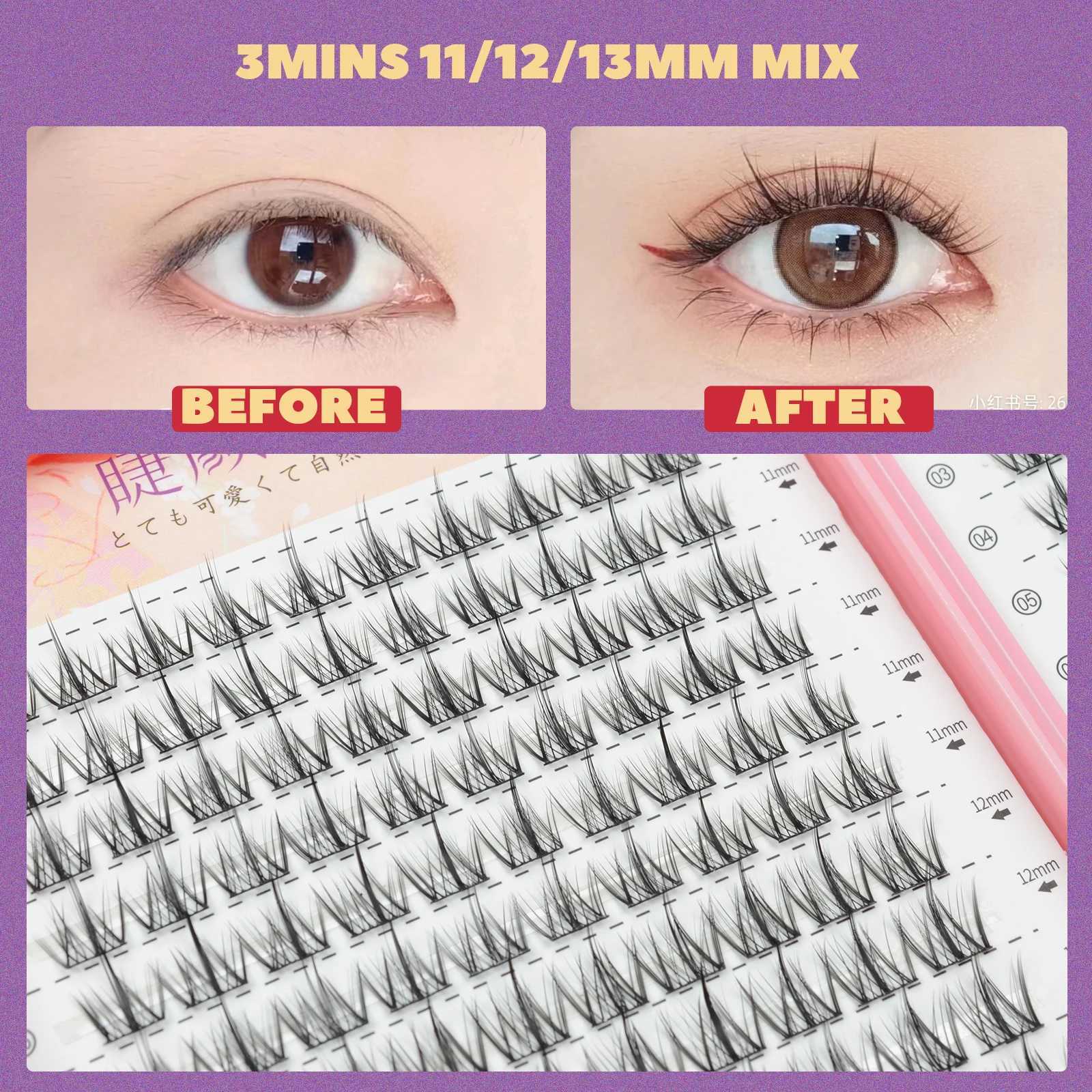 Fake eyelashes high-capacity natural Wispy cluster eyelashes 32 rows DIY eyelash extension products high-quality professional makeupW241024