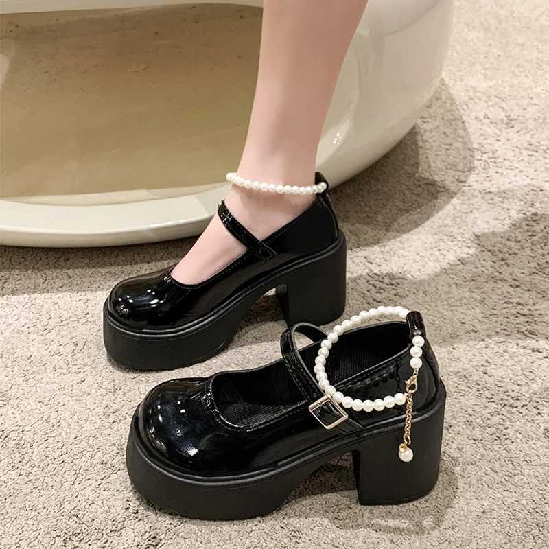 High Quality New Spring Fiable Thick Platform High Heels Womens Autumn Winter Mary Jane Fi Comfortable Sports Shoes Lolita Shoes T241024