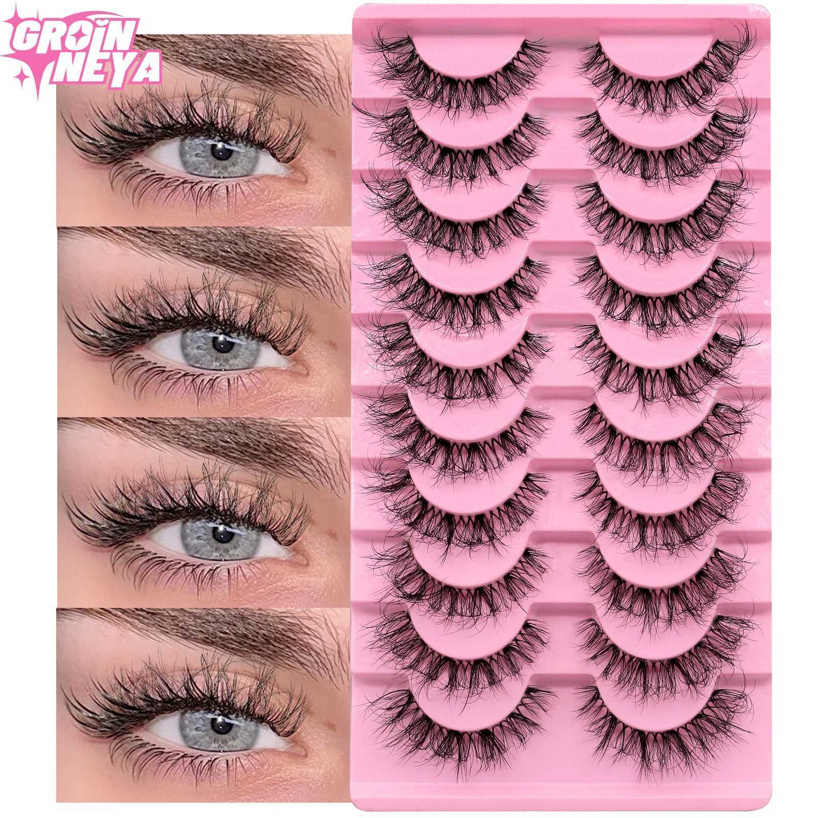 Groinneya Fluffy Eyelash 5/10 Natural False Eyelash Long Makeup Reusable 3D Curled Eyelash Extension EyelashW241024