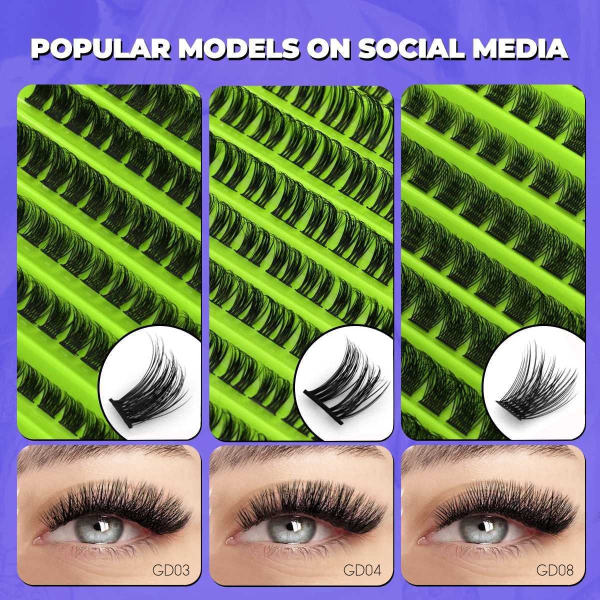 Groinneya Cluster eyelash natural eyelash extension roll personal eyelash mixing tray artificial mink eyelashes Cilias makeupW241024