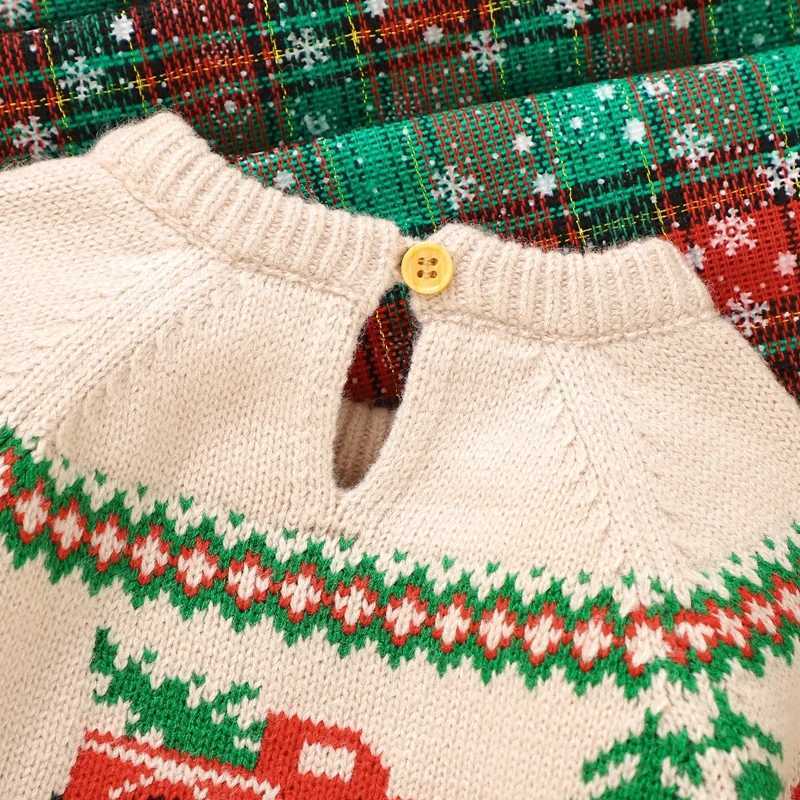 Baby Boy Christmas Sweater Long Sleeve Round Neck Truck Printed Knitted Floral Baby Parachute Top Childrens Winter Warm Clothes W241025