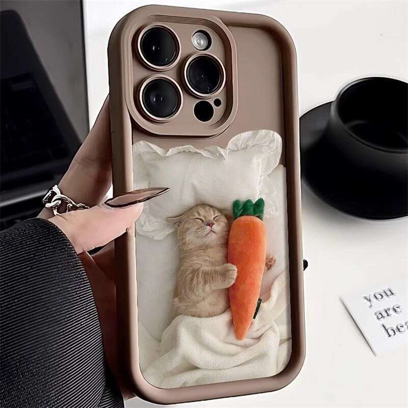 Sleeping Cat Suitable for iPhone 16 Promax Apple 14 Por Phone Case 12/13 All Inclusive 11 Premium 15