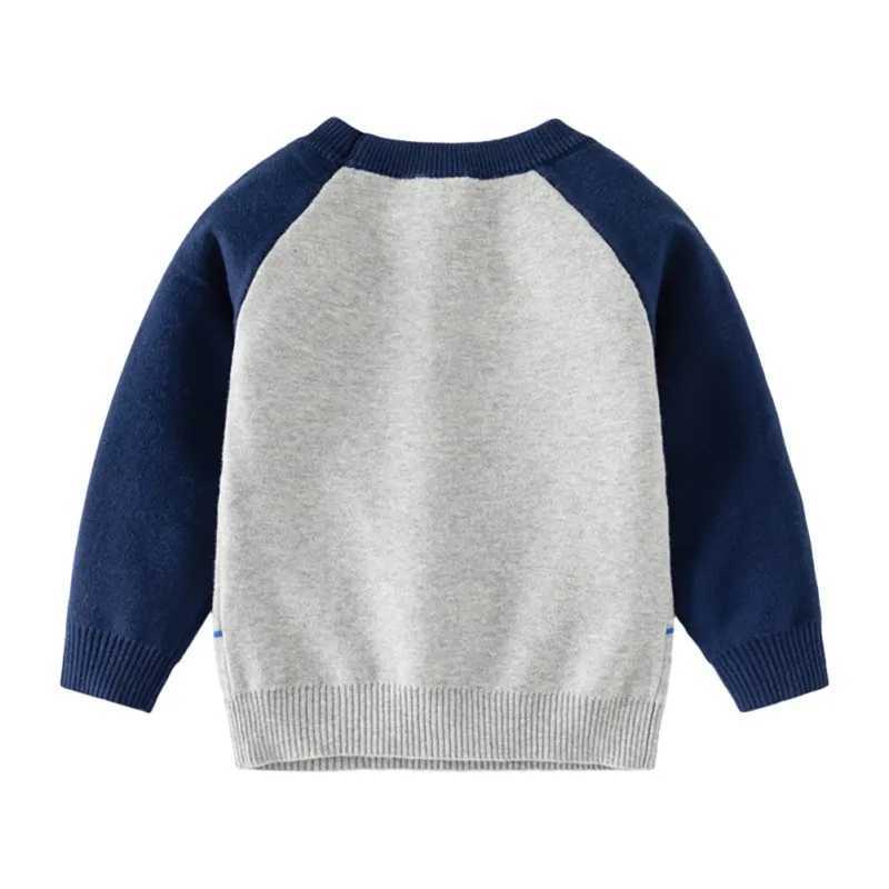 Winter childrens sweaters newborn boys and girls engineering automotive printing childrens knitting drawing warm sweaters autumn coats tops W241025