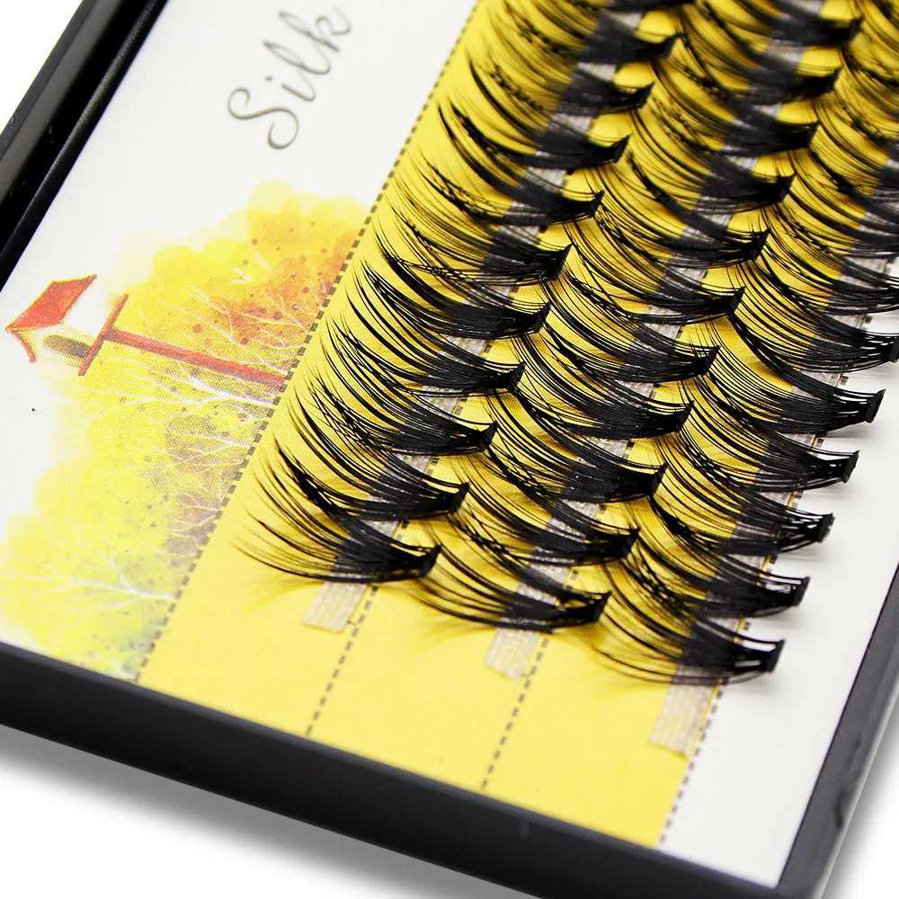 Brown Black 60 Drain Sable Individual Cluster Eyelash Extension Natural DD Silk Eyelash Soft Cilos 3D Roll CiliasW241024