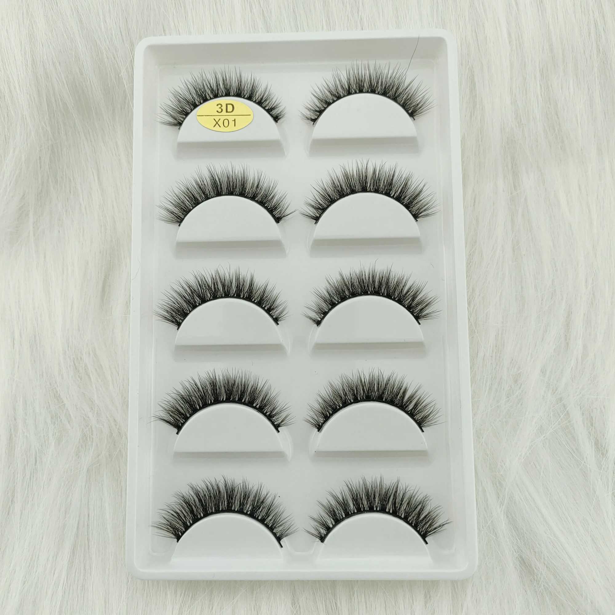 5 pairs of natural false eyelashes eyelash long makeup 3D mint eyelashes eyelash extension eyelash beauty H13 E-08W241024